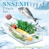 SNSLXH 2 Pack Refrigerator Drawer Organizer, Pull Out Shelf Storage