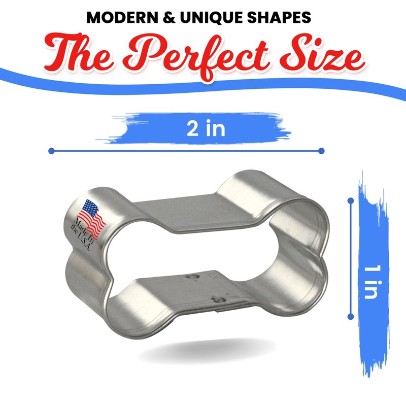 Dog Bone Cookie Cutter 2 in B1621 - Foose Cookie