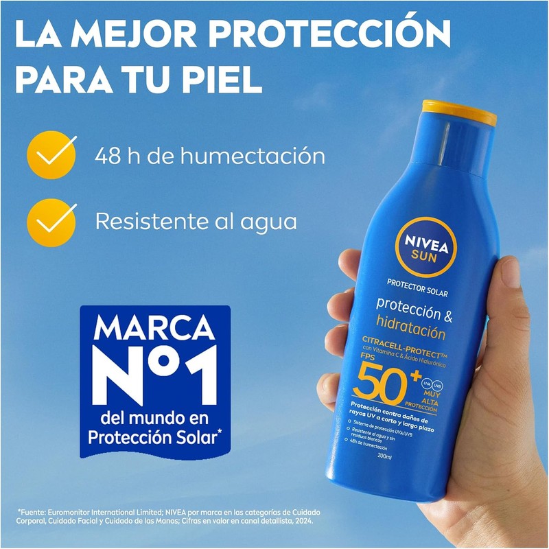Protector Solar Corporal NIVEA SUN Protección E Hidratación Fps50+ 200Ml