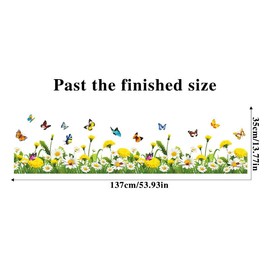 Mirabuy Daisy Wall Corner Stickers Flowers with Butterflies Base Board Skirting Line Wall Decals for Living Room Bedroom Staircase Kitchen