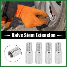 Motoforti 4pcs 25mm Chrome Tyre Valve Cap Extension Adaptor for Car Truck Long-lasting
