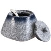 Mobestech Simple Ceramic Condiment Jar with Lid and Spoon Blue