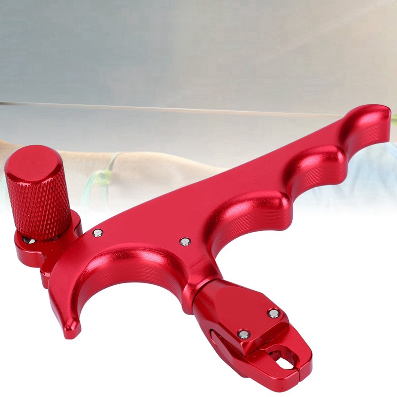 Metal 4-Finger Bow Release Caliper Thumb Trigger Grip Hunting Shooting