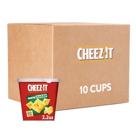 Cheez-It Baked Snack Cheese Crackers in a Cup, White Cheddar, Single Serve, 2.2 oz(Pack of 10)