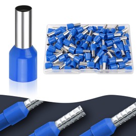 Flintronic 100Pcs Wire Ferrules kit, Electrical Connectors, Wire Terminal Ferrules Crimp Connector, Insulated Cord Pin End Terminal Crimp Ferrules Kit with Portable Box, E16-12 (Blue)