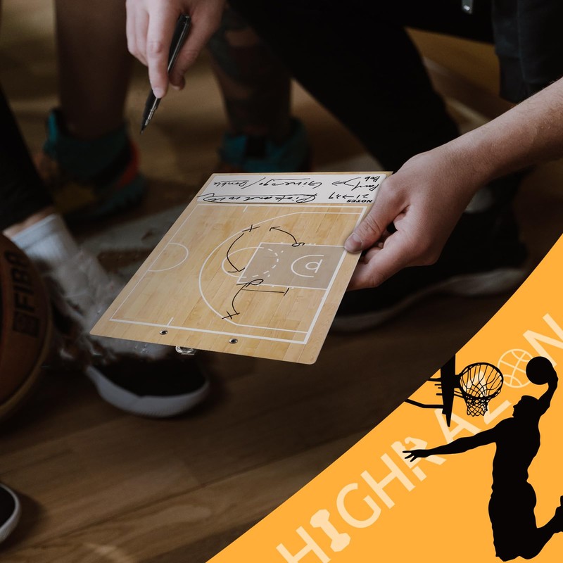 HIGHRAZON Basketball Coaches Clipboard,White Double-Sided Dry Erase Coach Clipboard, Color