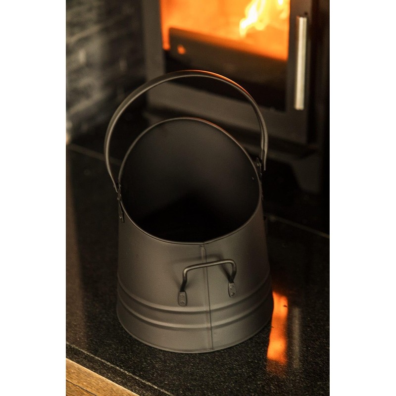 HomeZone Black Coal Bucket Fireside Accessories Kindling, Log, Coal &