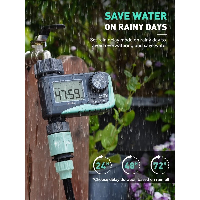 RAINPOINT Sprinkler Timer, Programmable Water Timer for Garden Hose, Outdoor
