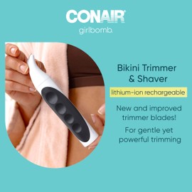 Conair Conair GIRLBOMB Bikini Trimmer for Women | Trimmer for Women | Electric Shaver Set for Women | Wet/Dry | Lithium Ion Rechargeable