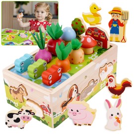 KMTJT Toddlers Montessori Wooden Toys for 1 Year Old: Baby Toys 12-18 Months | 1st One First Birthday Gifts for 1 2 3 Year Old Girls Boys | Educational Learning Fine Motor Skills Toy