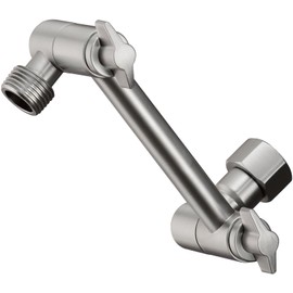 CLOVERMAP Adjustable Shower Head Extension Arm, 4 Inch Anti-Leak Shower Head Extender for Rain and Handheld Shower Head, Solid Brass Universal Shower Arm Extension (Brushed Nickel)