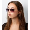 Marcolin Eyewear Women's Metal Sun Glasses Polarized Oval Sunglasses, Shiny