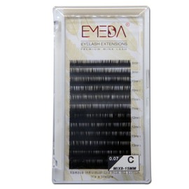 EMEDA Silk False Eyelashes Extensions 0.07 mm Mix J B C D Curl Individual Eyelashes 8-15 mm Faux Mink Eyelash Extension for Salon Use