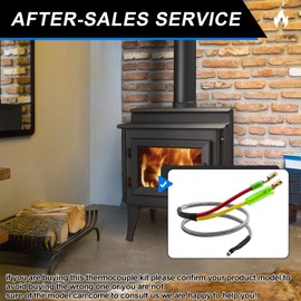 For QuadraFire 812-4470 14"Thermocouple and Protection Tube Cover 812-1322 replacement for Quadra Fire Castile, Contour, Mt Vernon OE, Sante Fe,Heatilator Eco-Choice CAB50, PS35, and PS50 parts