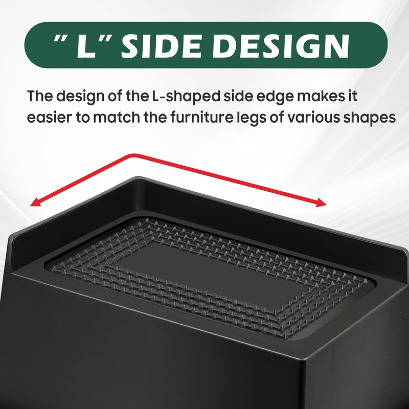 MixDora Bed Risers 2 Inch Rectangular Furniture Risers L-Shape Anti-Slip