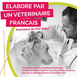 BambooStick Pack mit 50 Wattestäbchen S/M zur Reinigung der Ohren kleine Hunde und Katzen - Natürliches Produkt zur Pflege der Hundeohren - Einfache Anwendung