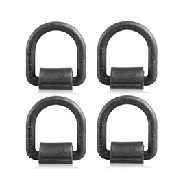 JOYOKYOPK 4 Pack Heavy Duty Weld On D-Ring for Trailer 1/2 Inch 12000 LBS. Stake Pocket D Rings Truck Tie Down Anchor, Black(1/2 Inch)
