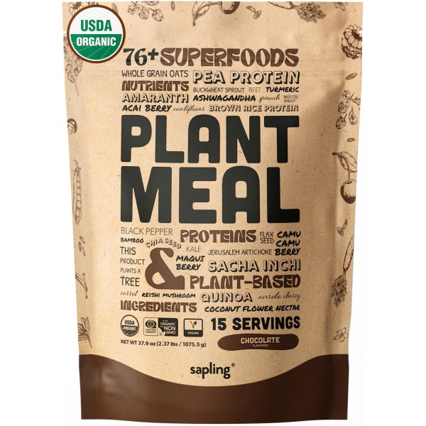 sapling Plant Meal Replacement Shake - Chocolate - 25g of
