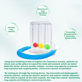 Triflow Breathing Trainer with 3 Colourful Balls, Chamber Breathing Exercise Device, Lung Trainer, Breathing Exercise Device for Therapy for Respiratory Problems of the Lungs and Bronchi, 14 x 13.5 cm