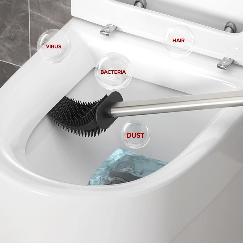 Leasylife Toilet Brush and Holder, Stainless Steel