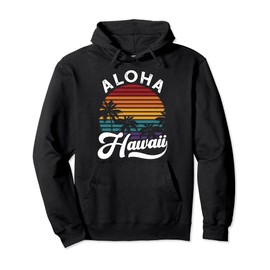Aloha Hawaii design Retro Vintage Sunset Pullover Hoodie