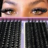 Fluffy Lash Cluster with Bottom Lashes 14-22mm Long 80D+100D Thick