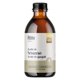 HEBBE - Aceite de Ajonjolí 250 ml | Desinflama el Cutis | Aporta Firmeza y Elasticidad | Mantiene la Piel Hidratada | Ayuda en el Desmanchado de la Pi
