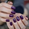 Medium Square Fake Nails Purple Press on False Nails Artificial