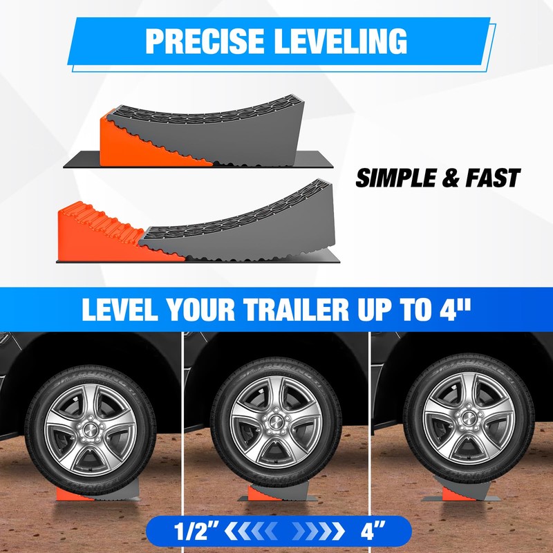 Nilight RV Leveler - 2 Pack Camper Leveling Blocks Ramp