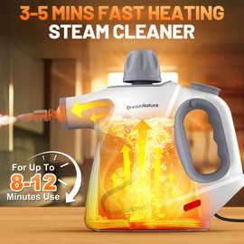 Multi-Surface Handheld Pressurized Steam Cleaner with 11-Pieces Accessories, 15.2OZ Hands-free Portable Steamer for Cleaning, Multipurpose Steam Cleaner for Home|Upholstery|Car|Floor|Grout|More