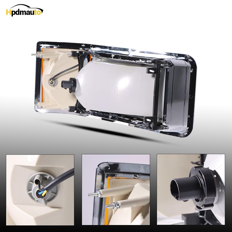 Left headlights for Mack,Replacement Headlamp with turn Signal Bulb Compatible