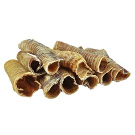 Premium Beef Trachea Dog Chews, Great Source of Glucosamine, 100% Natural Long-Lasting Treats for Small, Medium, and Large Dogs (6", 12 Pack)