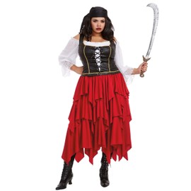 Dreamgirl womens Women's Ships Ahoy Adult Costume, Red/White, 3X US