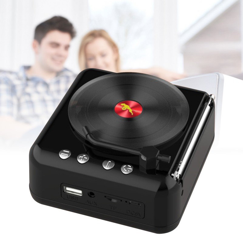 Vinyl Record Bluetooth Speaker Innovative Mini FM Radio HiFi Stereo