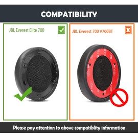 HTINDUSTRY Earpads Replacement Cushion Compatible with JBL Everest Elite 700 Wireless Over-Ear Headphone Ear Pads with Soft Protein Leather/Memory Foam