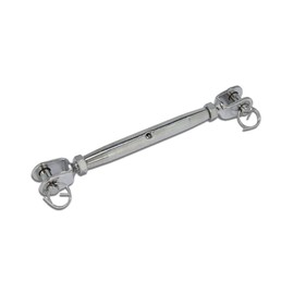 Tecklenborg Kegel GmbH V4A AISI 316 Stainless Steel Shroud Tensioner M6 with 2 Forks, 1 Piece, Rustproof, Polished