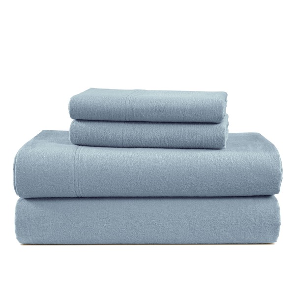 LANE LINEN Cotton Flannel King Size Sheets Set - Brushed