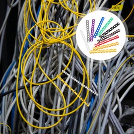 Housoutil 100pcs Cable Labels Clip Identification Tags for Organizing Wires Cords and Cables Markers for Home Office and Car Use Suitable for Wires