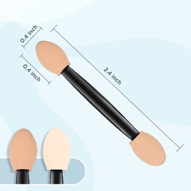 Eyeshadow Applicators, MORGLES 150pcs Eyeshadow Applicator Double Sided Eye Makeup Applicators Short Sponge Eyeshadow Applicator with Box (Black)