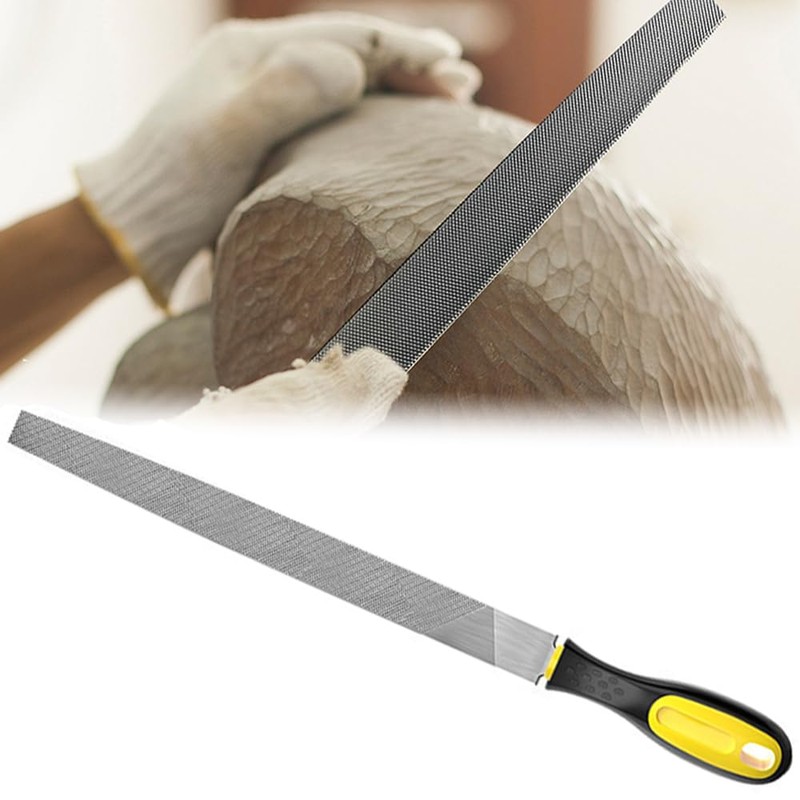 Wvapzwr 8in Flat Mill File, Smooth Blade with Ergonomic Handle,