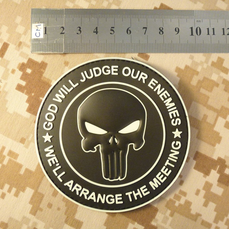 ALL BLACK GOD WILL JUDGE OUR ENEMIES Glow Dark Punisher