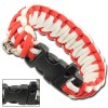 Paracord Bracelet Survival Whistle Skull Charm 17 Feet Length Red
