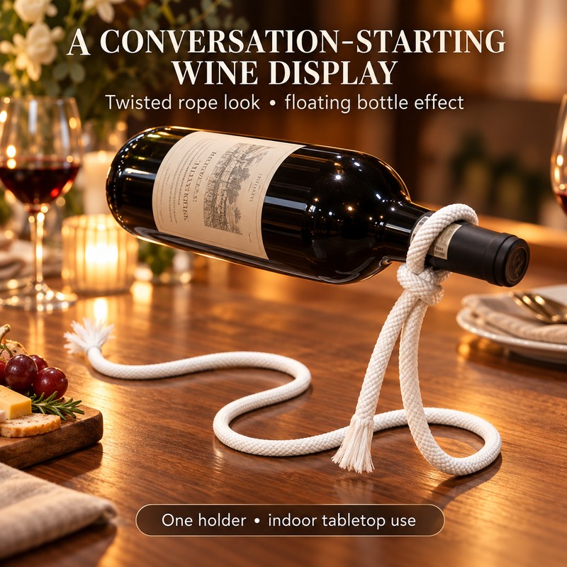 Floating Wine Bottle Holder Decorative Chain and Rope Style Wine