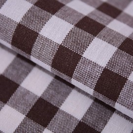 Hans-Textil-Shop Fabric Sold by the Metre Vichy Checked 1 x 1 cm Cotton Checked Pattern Brown