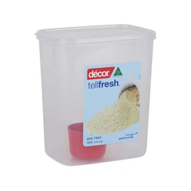 Décor Tellfresh Tall Large Storage Container with Pantry Scoop | Large Airtight Container | Practical & Stackable Design | 3L Capacity
