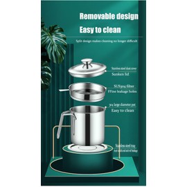 Generic Bacon Grease Saver With Strainer,Grease Container For Kitchen,Bacon Grease Container With Strainer,2-In-1 Multifunctional Oil Filter, Large Capacity 64 Oz, Easy To Clean，Suitable For Kitchen。