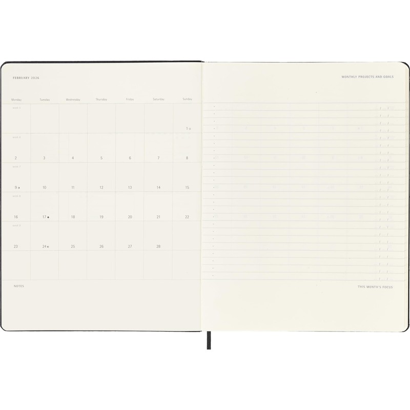 Moleskine PRO 12 Month 2026 Weekly Vertical Planner, Hard Cover,