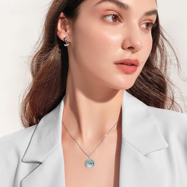 YFN Dragonfly Necklace Sterling Silver Lotus Necklace Abalone Lotus Dragonfly Jewelry For Women Dragonfly Gift For Mom Grandma (dragonfly lotus necklace)