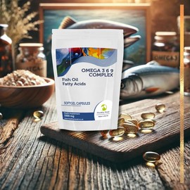 Omega 3-6-9 1000mg 90 Capsules – Premium Fish Oil Supplement with Flaxseed & Borage Oils