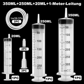 REJOECE 350ml/250ml/20ml Large Syringe, Lab Syringes, Oil Syringe, Feeding Syringe, Big Syringe for Laboratory, Industry, Garden, Pet Feeding